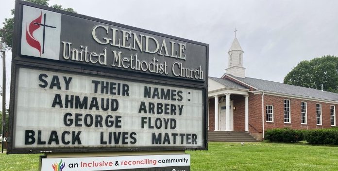 Say Their Names Ahmaud Arbery and George Floyd - Glendale United Methodist Church Sign in Nashville TN (Custom)
