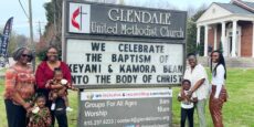 Baptism of Keyani and Kamora Bean at Glendale United Methodist Church Nashville TN UMC